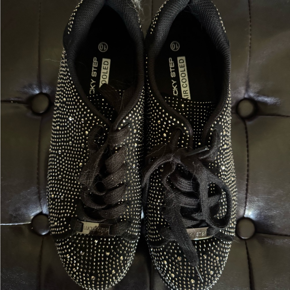 Lucky Step Black and White Studded Sneakers size 10 ladies